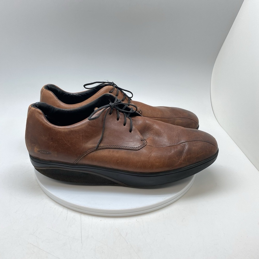 MBT Kabisa Shoes Mens 10-10.5 Oxford Lace Up Casual Comfort Wedge Heels Brown